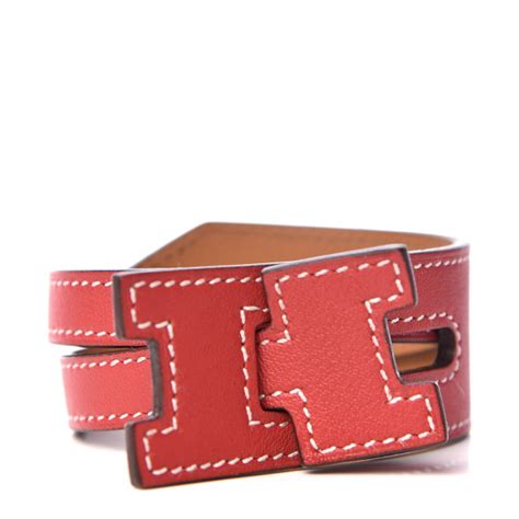 HERMES Swift Jet Lag Bracelet T3 Vermillion 